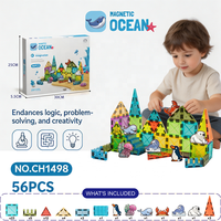 Bloques de Construcción Magnéticos de 5.5CM, Juguetes Educativos STEM de Animales Marinos, Dinosaurios, Trenes y Aviones, Venta al Por Mayor para Niños