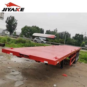 13 metros de longitud 40 pies contenedor de transporte <span class=keywords><strong>remolque</strong></span> de cama plana 3 ejes semirremolque de cama plana usado para la venta - Product Image 3