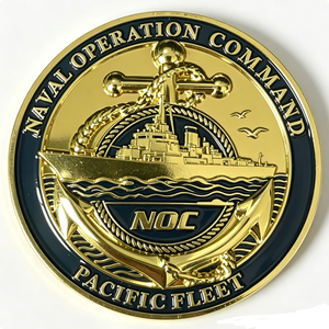 Moneda Conmemorativa Personalizada de Aleación de Zinc con Grabado 3D, Esmaltado, Impresión UV, Diseño de Ancla de Buque de Guerra, para Halloween/Navidad - Product Image 3