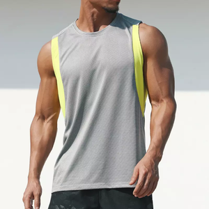 Çabuk kuruyan erkekler Fitness salonu spor tank Top basketbol eğitim gevşek kolsuz gömlek maraton koşu atleti derin kesim kas <span class=keywords><strong>Tee</strong></span> - Product Image 4
