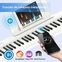 TERENCE V20 Foldable Semi-Weighted Digital Piano Electronic Keyboard Portable Built-In Speaker Rechargeable Instrument