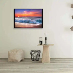 Impression sur toile <span class=keywords><strong>de</strong></span> style réaliste, <span class=keywords><strong>coucher</strong></span> <span class=keywords><strong>de</strong></span> <span class=keywords><strong>soleil</strong></span> sur <span class=keywords><strong>la</strong></span> <span class=keywords><strong>mer</strong></span>, impression UV HD personnalisée, vente en gros, pour hôtel, maison, café, bar - Product Image 4