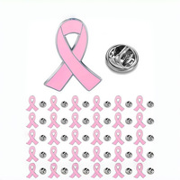 Broche de revers en émail souple avec logo personnalisé du fabricant, design en métal, ruban rose de sensibilisation au cancer du sein, pour vêtements, motif Amour