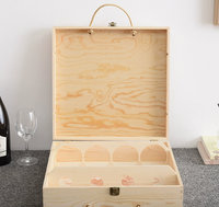 Boîte cadeau pour quatre bouteilles de vin rouge, boîte à vin rouge en bois, caisse à vin portable créative, boîte à vin en bois de pin, boîte en bois