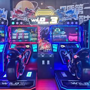 ApexJoy Wild Rider, borne d'arcade de moto haute performance, écran HD de 42 pouces, puissance de 1500 W, 2 joueurs, <span class=keywords><strong>construction</strong></span> en métal et acrylique - Product Image 3
