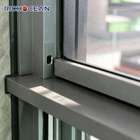 RICHOCEAN Fenêtres coulissantes verticales électriques intelligentes minimalistes, fenêtres en aluminium isolées avec moustiquaire