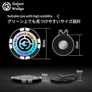 Marqueur de golf <span class=keywords><strong>Galant</strong></span> & Wedge, aimant, clip pour chapeau, fourchette verte rétractable, cadeau, fabriqué en Chine - Product Image 4
