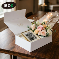 Boîte magnétique pliable en carton rigide de 2 mm, matériaux recyclés, avec doublure en éponge pour cadre photo et fleurs, vente en gros directe d'usine