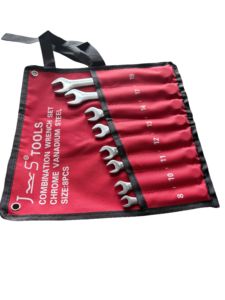 Jeu de clés à fourche combinées en acier au carbone de 8 pièces, 8-19 mm, chromées, métriques, personnalisables OEM pour la réparation automobile et les outils de bricolage - Product Image 4