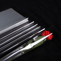Rouleau de cellophane transparent imperméable pour emballage de bouquets de fleurs, film d'emballage floral transparent 2.3-2.5S