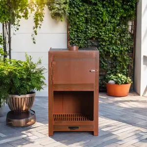 Corten Steel Bbq Charcoal Grill Barbecue Grill For Sale Modern Wood Fireplace Wood Burning Stove With Oven