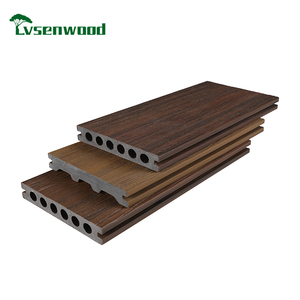 Hot Sale Co-Extrusion Interlocking Wpc Decking Very Low Fading Wooden Floor Garden <strong>Plastic</strong> <strong>Lumber</strong> - Product Image 4