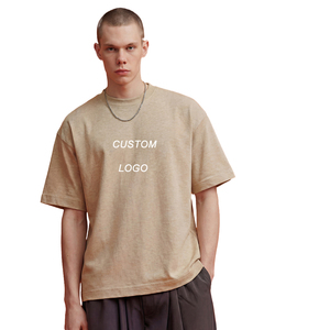 Camisetas de alta calidad al por mayor con impresión digital, 100% algodón, corte holgado con hombros caídos, camisetas con logo personalizado para hombre - Product Image 1