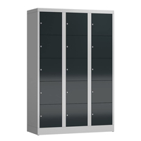 Casier en acier à 15 portes, casier en plastique pour le personnel, centre commercial, école, salle de sport, vestiaire, casier coloré à prix avantageux, rangement pour vêtements