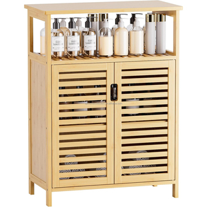 Aparador de Bambú Calm Order SYT para Zona de Café, Armario de Almacenamiento con Puerta de Listones para Rincón de Aperitivos - Product Image 3