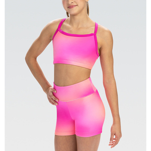 Maillot con Pantalones Cortos para Niñas, Maillot de Gimnasia Rosa Brillante, Maillot sin Mangas para Niñas Pequeñas, Ropa Deportiva para Niños, ODM - Product Image 1