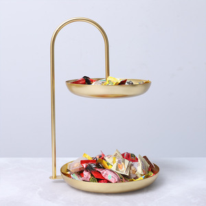 Bandeja de frutas de doble capa Master Gu, color oro cobre, moderna y lujosa, para servir bocadillos en el hogar, la sala de estar o el escritorio. - Product Image 3