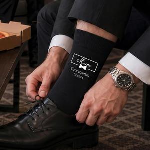 Custom Groomsmen <b>Socks</b>, Personalized Wedding <b>Socks</b> for Best Man & <b>Groom</b>, Fun Wedding Favors, Bachelor Party Keepsake Present - Product Image 4