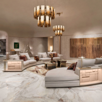 Luxus moderne runde Sofa garnitur Weicher Samt Speziell geformte Kissen Kaschmir weiß Minimalist isches Design Merkmale Lagerung Gefüllter Schwamm