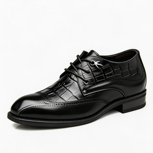 2026 New Model Men's <b>Top</b>-grain Cowhide British Style Brogue High-<b>Top</b> Casual Leather Shoes for Business Formal Derby Shoes - Product Image 4