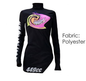 Vestido Mini Sexy WGC Y2K Cyberpunk con Gráficos Líquidos Digitales, Cuello Halter, Manga Larga, Abertura Alta Asimétrica, Corte Ajustado y Línea A, Elástico en 4 Direcciones - Product Image 2