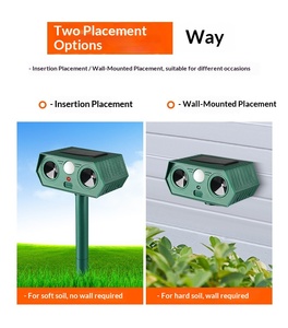 Répulsif à <span class=keywords><strong>oiseaux</strong></span> à piles pour l'extérieur, induction infrarouge, son ultrasonique, lumière clignotante - Product Image 3