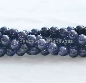 Fashion 4-14mm Natural Gemstone Round Blue Goldstone Beads For DIY Bracelet Necklace