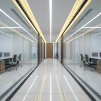 Cloison modulaire de 120 mm de spécification institutionnelle |   Mur en verre résistant aux chocs à cadre étroit de 30 mm pour hôpitaux et centres publics