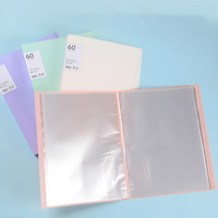 Boîte de classement personnalisée grande capacité A4 en PP, couleur Morandi, avec insert transparent, clip musical et étiquette logo imprimée