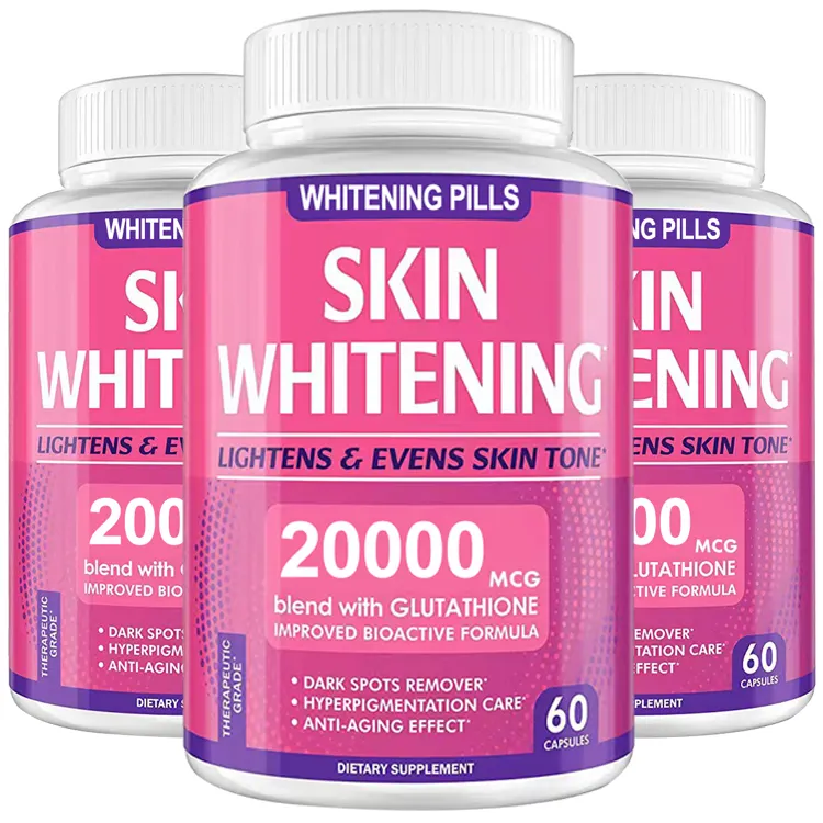 Effective Healthy Beauty Supplement Pills Skin Whitening Capsules L-glutathione Collagen Softgel Vitamin C capsule