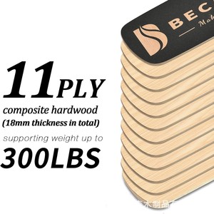 Tabla de Equilibrio de Madera Becapro con Corcho Antideslizante, Equipo de Entrenamiento de Yoga y Fitness para el Hogar - Product Image 5
