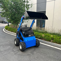 Mini-chargeuse compacte sur roues diesel hydraulique certifiée CE avec attache pour palettes, petite chargeuse sur roues
