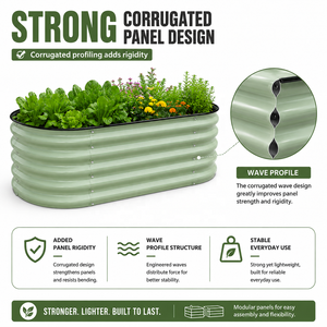 Jardinera Elevada de Acero Galvanizado <span class=keywords><strong>para</strong></span> Espacios Pequeños, <span class=keywords><strong>para</strong></span> Patio, Jardín, Verduras, Hierbas, Flores, Jardinería en Casa - Product Image 3
