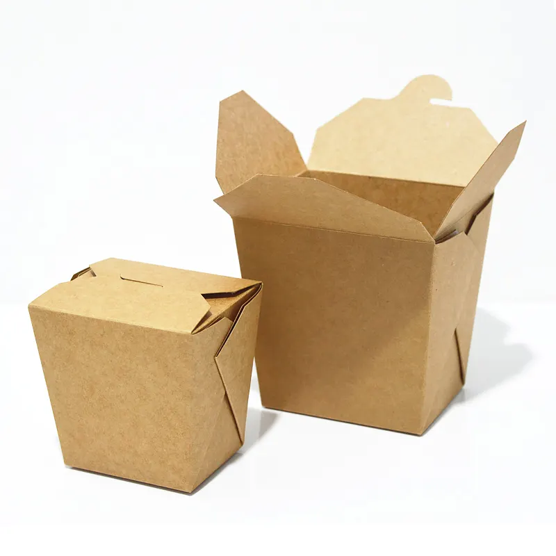 กล่องอาหารกลางวันแบบใช้แล้วทิ้ง,กล่องอาหารกลางวันแบบใช้แล้วทิ้งทำจากกระดาษคราฟท์ขนาดใหญ่เป็นมิตรกับสิ่งแวดล้อม