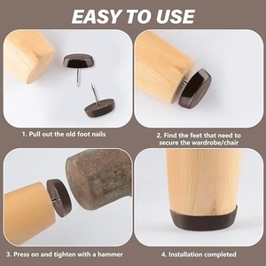 Deslizadores Ajustables de Nailon para Muebles, Protectores de Plástico Rojos para Sillas, Fáciles de Mover - Product Image 5