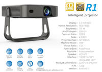 Android 13 Décodage Projecteur portable Smart Mini 1080P et 4K Auto Focus Sealed Design pour Home Movie Theater