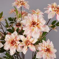 Kunstmatige Dahlia Bloem, Lange Steel Staande Bloemen voor Bruiloft Feest DIY Krans Bloemstuk Huisdecoratie