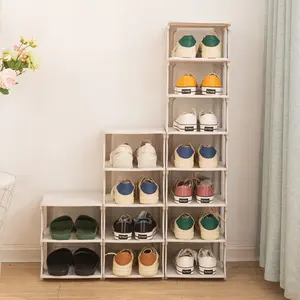 Großhandel Haushalt Home Einfache Verwendung Wohnzimmer Kunststoff PP Lagerst änder Abnehmbare Schuhe Rack