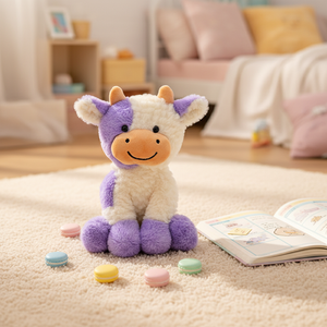 Juguete <span class=keywords><strong>de</strong></span> Vaca Bordado Personalizado, <span class=keywords><strong>Peluche</strong></span> <span class=keywords><strong>de</strong></span> Vaca Lechera Barato, Tela Súper Suave, Relleno <span class=keywords><strong>de</strong></span> Algodón PP, Malla Antiestrés - Product Image 4