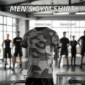 T-shirt de sport pour la musculation, nouvelle arrivée, bon prix, décontracté pour homme, logo personnalisé, impression sérigraphique, respirant, séchage rapide, coton - Product Image 2