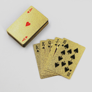 Cartas de Póker Personalizadas con Empaque a Medida, Resistentes al Agua, Regalos Promocionales Creativos, Cartas de Juego de PVC con Lámina Dorada para Carnaval - Product Image 1