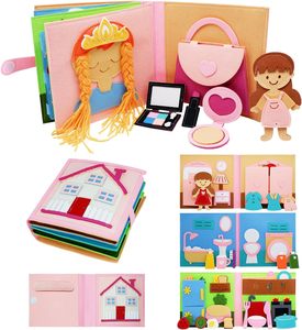 <span class=keywords><strong>Libro</strong></span> de Actividades Sensoriales de Fieltro Suave, Montessori, Educativo Temprano, Interactivo, Tablero de Actividades, Habilidades Diarias, Juguete de Viaje - Product Image 2