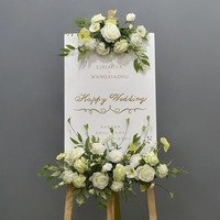 Verlovings- en bruiloftdecoratie, kunstbloemen, bloemkunst, welkomstbord, decoratie, fotografie, Scandinavische stijl, geweven kunstrozen
