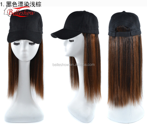 Perruque de Baseball longue lisse noire, multicolore en option, vente en gros possible, pas cher - Product Image 4
