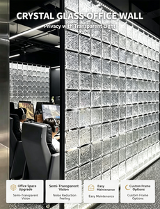 Cloisons <span class=keywords><strong>d</strong></span>écoratives modulaires en verre cristal de luxe moderne pour bureau, hôtel, salon - Product Image 6