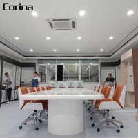 Mobilier de bureau personnalisé de luxe Table de réunion en granit artificiel Dessus de table pour espaces de travail