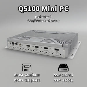 Komputer Desktop PC Mini baru 8GB 256GB SSD layar ganda prosesor VGA Intel Celeron-perak tahan lama untuk industri kantor - Product Image 4