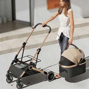 एक क्लिक फोल्ड हल्के ऑक्सफोर्ड कपड़े पालतू जानवर-बिल्लियों और कुत्तों के लिए 4-पहिया आरामदायक हैंडहेल्ड वाहक - Product Image 2