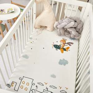 Sábana Ajustable para Cuna de Bebé con Estampado de Tablero de Ajedrez, 100% Algodón, Oferta - Product Image 1