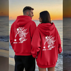 Sweat-shirts pour couples tendance, design personnalisé, coton lourd de haute qualité, impression sérigraphique, pour hommes - Product Image 4